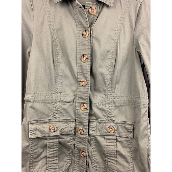 Womens Vintage Motto Olive Green Utility Jacket XS - Picture 7 of 7